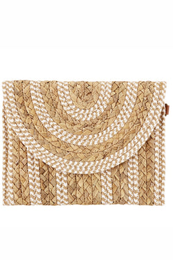 TwoTone Straw Flipover Clutch