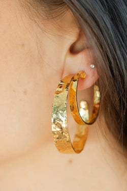 Large Gold Gilded Hoops