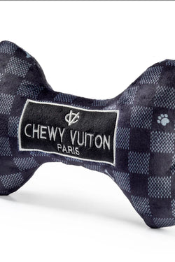 Black Checker Chewy Vuiton Dog Toy