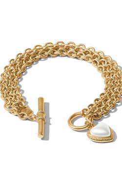 Heart Link Pearl Bracelet