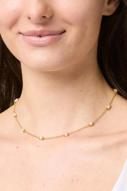 Julie Vos, Hydra Delicate Station Necklace Pearl