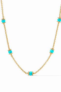 Julie Vos,Hydra Delicate Station Necklace Turquoise Blue