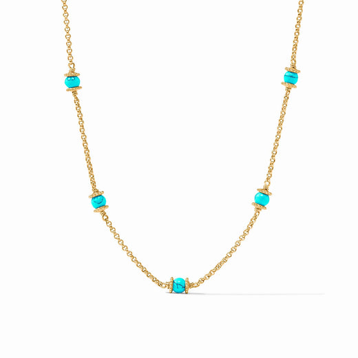 Julie Vos,Hydra Delicate Station Necklace Turquoise Blue