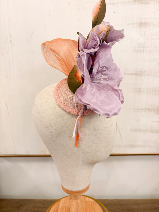 Stacy Fascinator with Vintage Flowers
