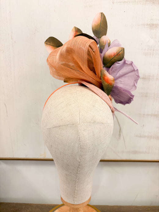 Stacy Fascinator with Vintage Flowers