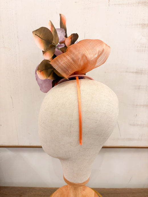 Stacy Fascinator with Vintage Flowers