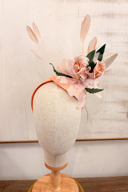 Carlie Fascinator with Vintage Flowers