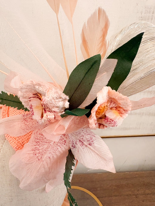 Carlie Fascinator with Vintage Flowers