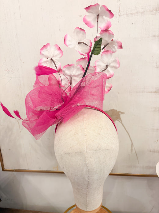 Cheri Fascinator with Vintage Flowers