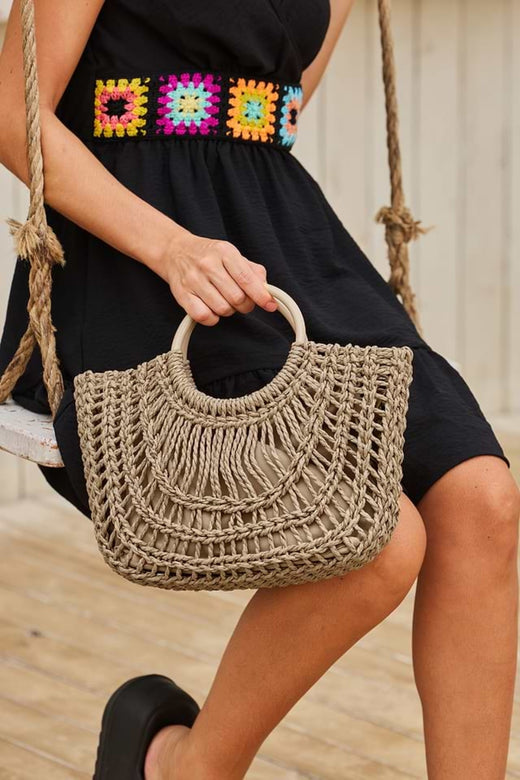 Palm Stitched Straw Bag
