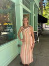 Malibu Striped Ruched Midi