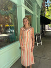 Malibu Striped Ruched Midi