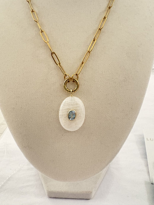 Semi Precious Stone Slice Charm