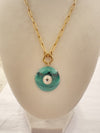 Semi Precious Stone Slice Charm