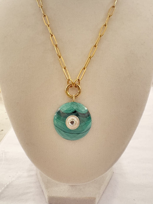 Semi Precious Stone Slice Charm