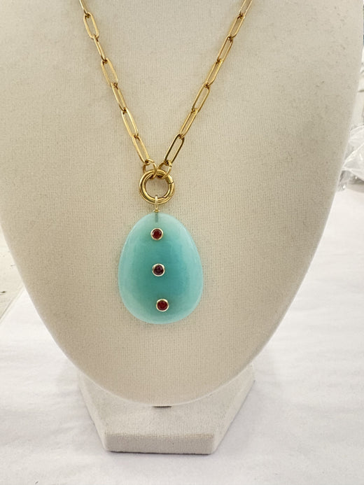 Semi Precious Stone Slice Charm