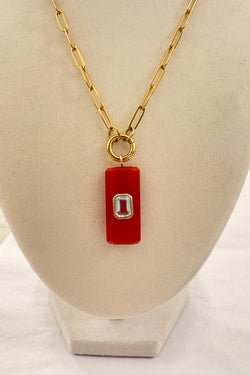 Semi Precious Stone Bar Charm