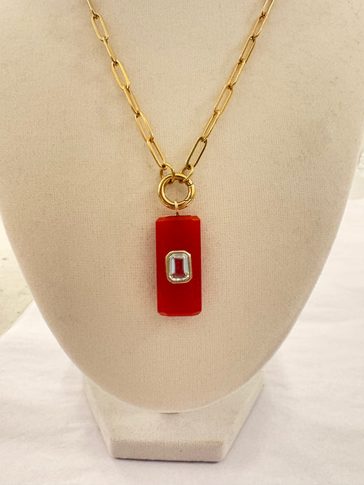 Semi Precious Stone Bar Charm