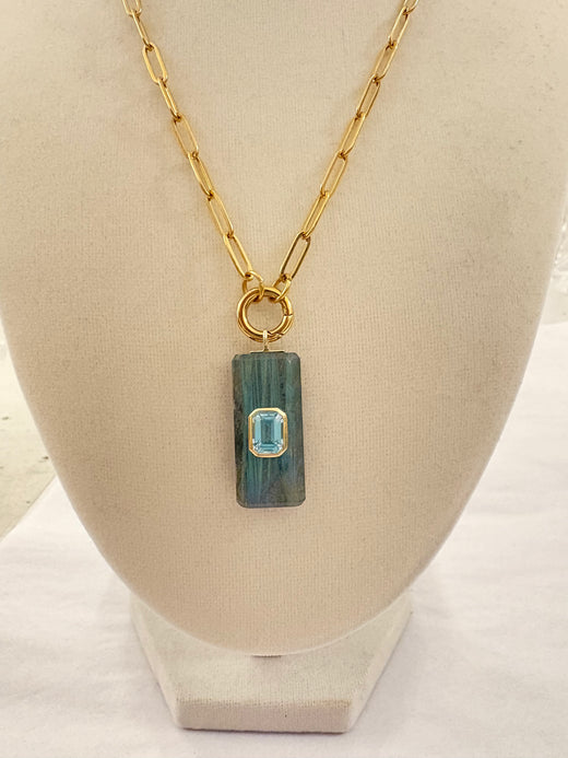 Semi Precious Stone Bar Charm