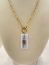 Semi Precious Stone Bar Charm