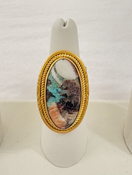 Real Gemstone Cocktail Ring
