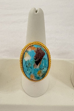 Real Gemstone Cocktail Ring