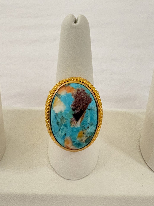 Real Gemstone Cocktail Ring