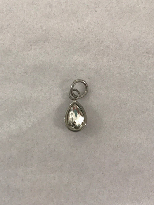 Rhinestone Teardrop Charm