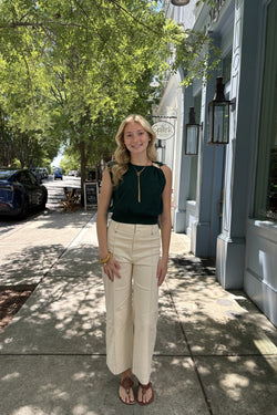 Cream Wide Leg jeans