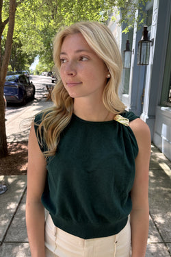 Forest Green Knit Sweater Top