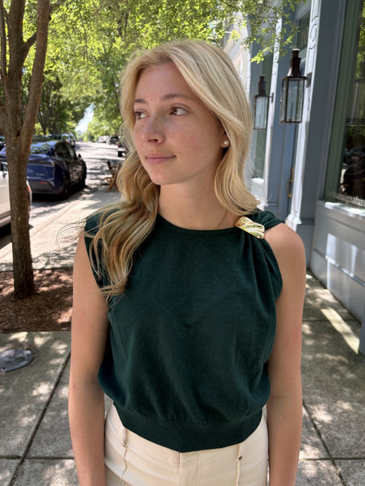 Forest Green Knit Sweater Top