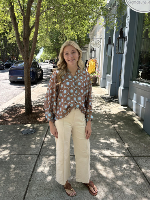 Cream Wide Leg jeans
