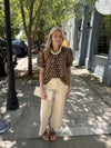 Brown Floral Blouse