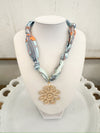Louisa Beaded Cross Scarf Necklace