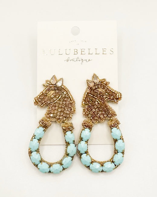 Derby Lucky Filly Beaded Earrings