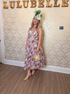 Floral Strapless Midi Dress