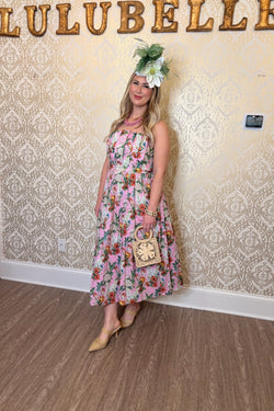 Floral Strapless Midi Dress