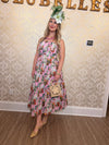 Floral Strapless Midi Dress