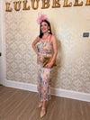 Garden Party Pleated Satin Dress