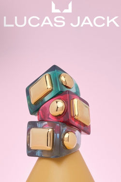 Lucas Jack Resin & Gold Accent Cuff