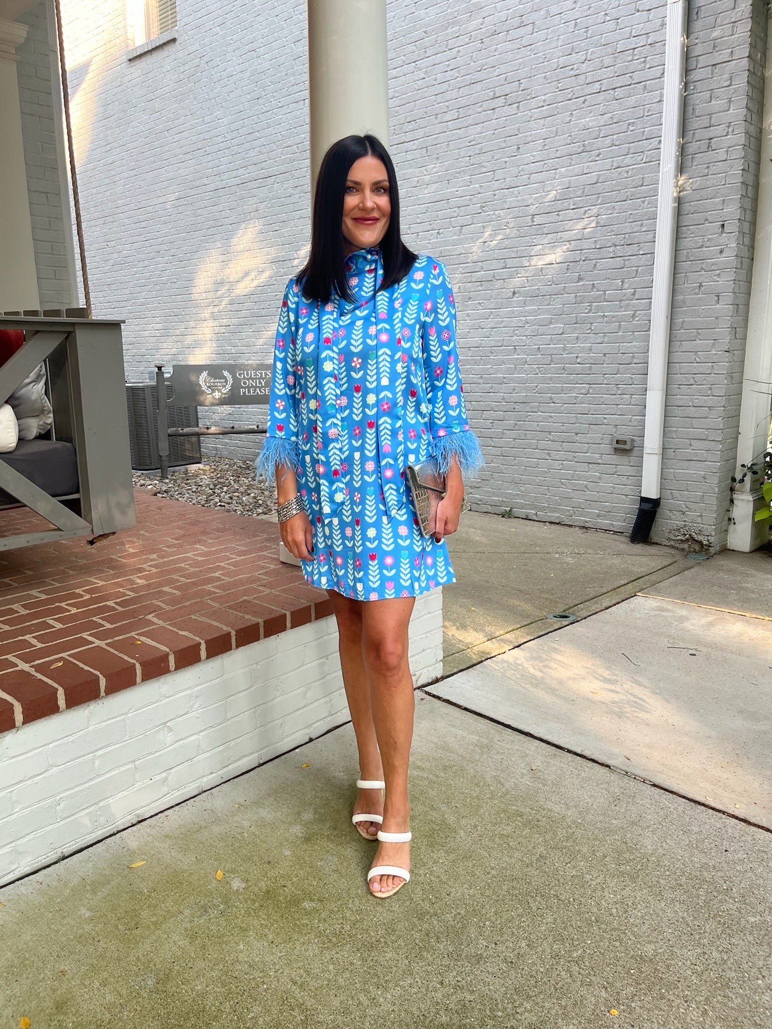 Grace Luxe Feather Caftan Midi Dress