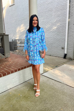 Grace Luxe Feather Caftan Midi Dress
