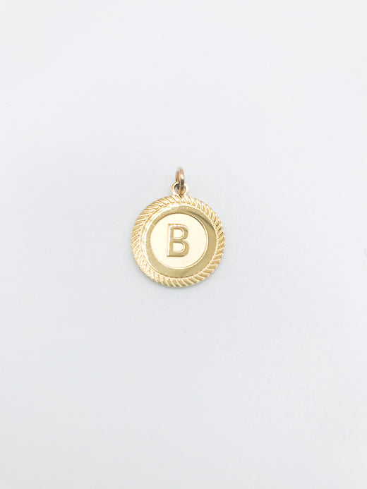 Initial Charm - Round Coin Letter Charm