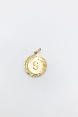 Initial Charm - Round Coin Letter Charm