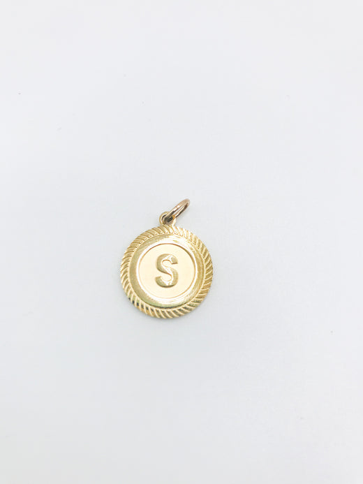 Initial Charm - Round Coin Letter Charm