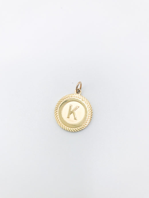 Initial Charm - Round Coin Letter Charm