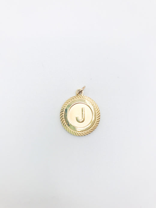 Initial Charm - Round Coin Letter Charm