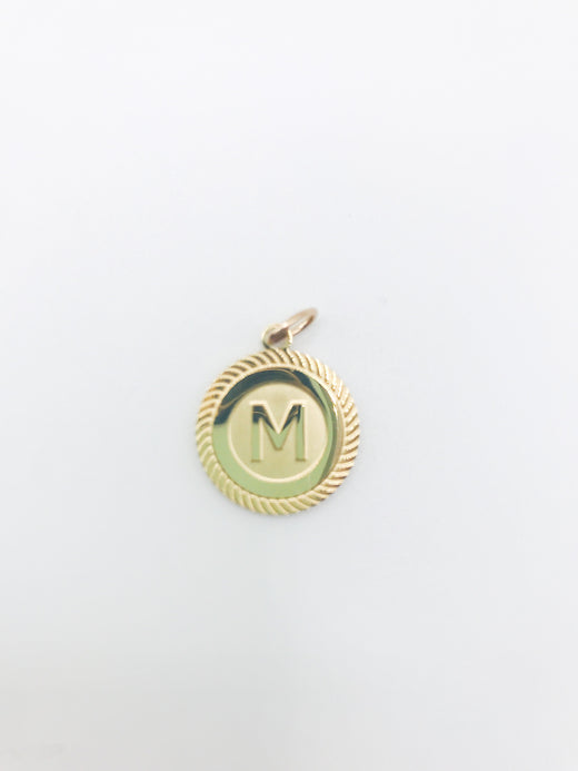 Initial Charm - Round Coin Letter Charm