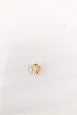Gold Pearl Ring Charm