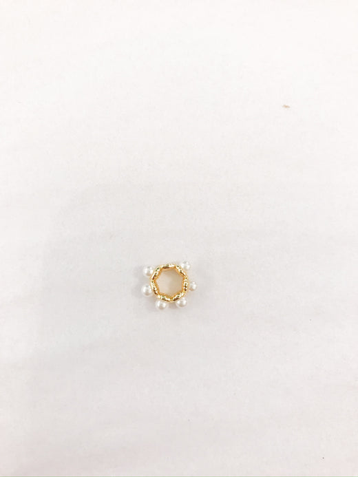 Gold Pearl Ring Charm